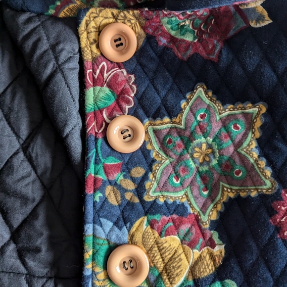 Women's Floral Quilted Puffer Jacket - Multicolor - Picture 6 of 11